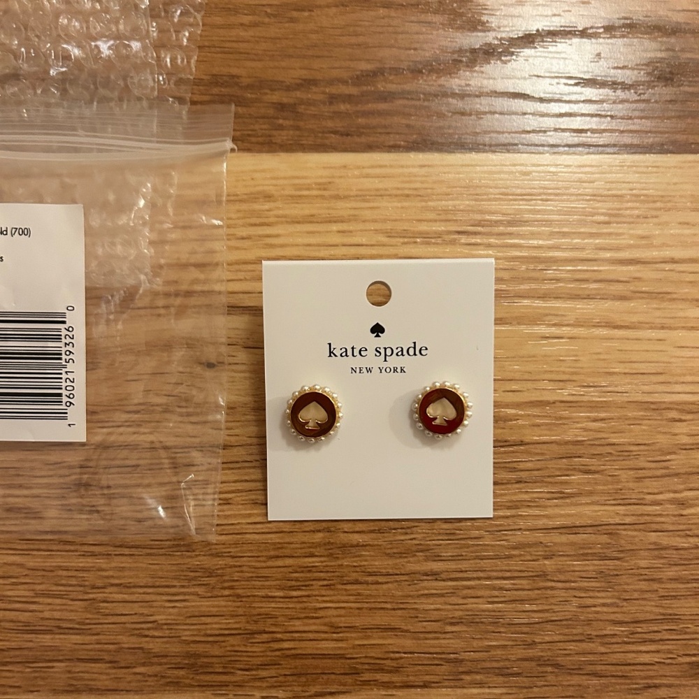 New Kate Spade Spot The Spade Pearl Halo Stud Earrings